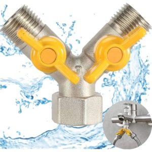 Brass 1/2 y Switch Valve, 2-Way Y-Distributor Faucet Splitter, Divider Gas Valve, Hose Divider Brass, For Shower Head, Shower Arm