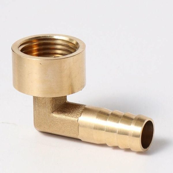 Brass Finned Coupling Female Thread Elbow 90 Degree Brass Elbow Hose Adapter Knuckle Fitting G1/2 Air/Water/Fuel/Oil/Inert Gas(8mm)