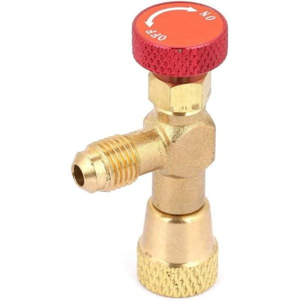 Brass Flow Control Valve Flow Control Valve for R410A Charging Hose, 1/4'' - 5/16''