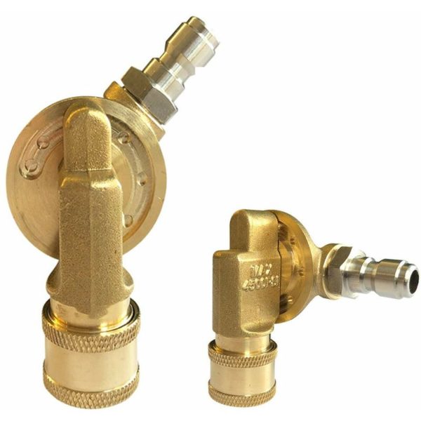 Brass Swivel Pressure Washer Nozzle Adapter, 1/4 Quick Disconnect, 240 Degree, 7 Adjustable Angles, 4500 psi