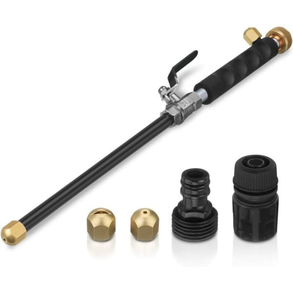 Briday - High Pressure Water Jet Spray Gun Car Washer High Pressure Washer Lance with Standard Brass Garden Hose End Washer 2 Brass Nozzles for Car