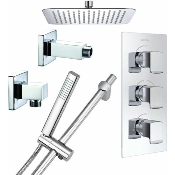 Bristan - Descent Triple Concealed Mixer Shower with Shower Kit and Fixed Head