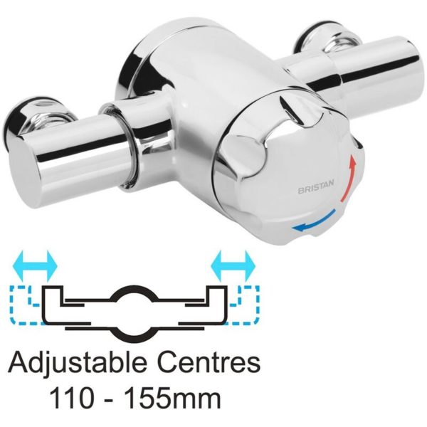 Bristan - Sirrus Gummers opac TS1203 Exposed Thermostatic Mixer Shower 110 130mm