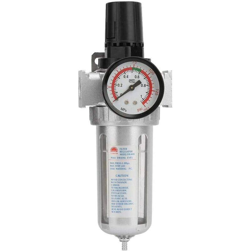 Bsp 1/2In Air Filter Regulator Air Compressor Moisture Water Trap Pneumatic Tool Parts For Bracket Gauge Auto Drain With Mount Connection