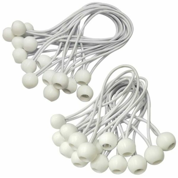 Bungee Cord, Bungee Cord, 30 Pieces Tarp Tensioner for Banner, Tarp, Gazebo, Tent, Curtain Extension Harness, Tarp Support (White-150mm and 200mm)