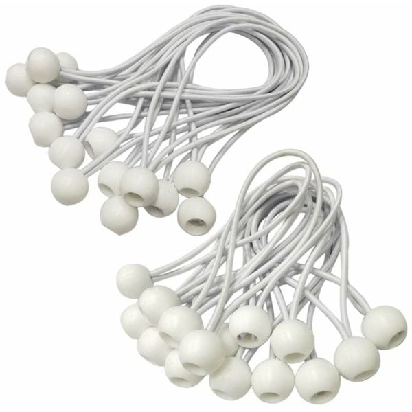Bungee Cord, Bungee Cord, 30 Pieces Tarp Tensioner for Banner, Tarp, Pavilion, Tent, Curtains Extension Harness, Tarp Support (White-90mm)
