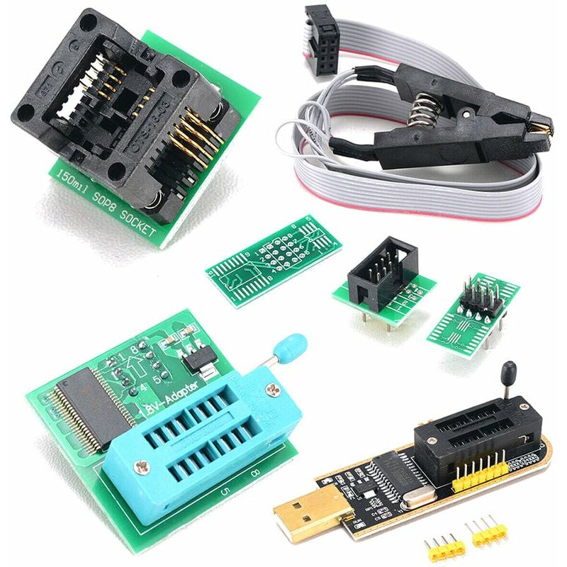 CH341A Usb Programmer Kit With SOP8 Clip Eeprom Burner Bios Flasher Spi ...