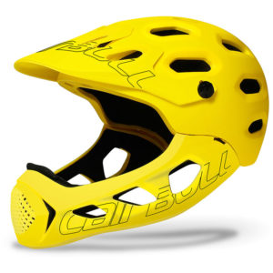 Cairbull - Full Face Bike Helmet Adult Cycling Helmet with Detachable Chin Guard for Downhill Mountain Biking, Yellow - Yellow