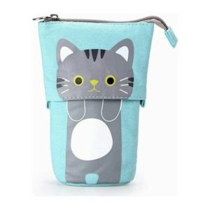 Canvas Pen Pencil Case Variable Pen Organizer Lovely Cartoon Cat Telescopic Stand Stationery Bag Pouch Cosmetic Bags