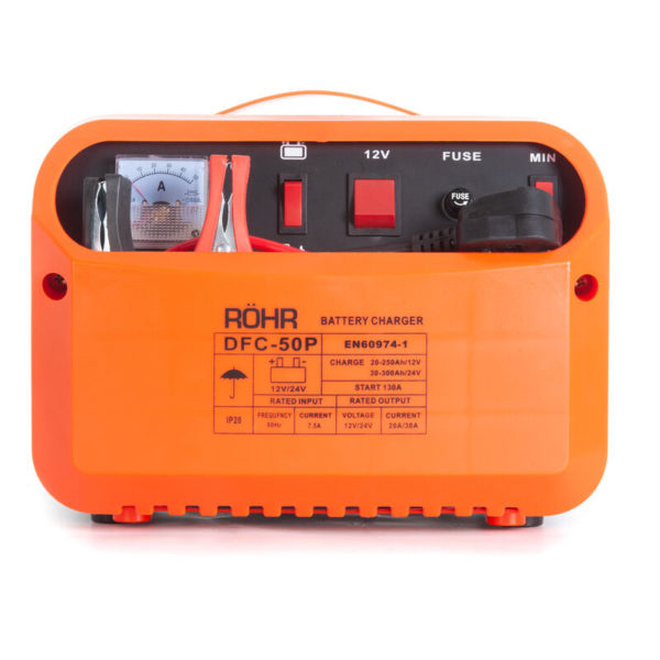 Car Battery Charger rohr DFC-50P 12V / 24V 30a Portable Jump Starter Trickle / Turbo Charge with Pulse Repair - 1 Year Warranty