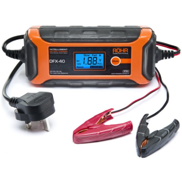 Car Battery Charger rohr DFX-40 6V / 12V 4a 62w Turbo / Trickle with Pulse Repair Charging - 1 Year Warranty