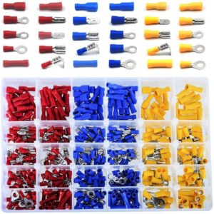 Car Electrical Terminals, 480pcs Crimp Terminals Include Bullet Spade Butt Splice Ring and Piggy Back