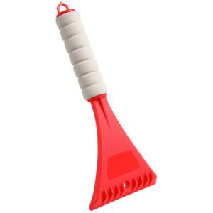 Car Ice Scraper Snow Remover Shovel Cleaning Tool EVA Handle for Ice Snow Frost, Red - Red