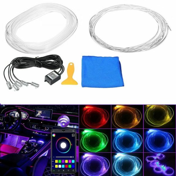 Car Interior Lights 6.2m 5050 Car led Bright 12v rgb Multi-color Auto Interior led Strip Light,Fit for all Thsinde car model ambient lights