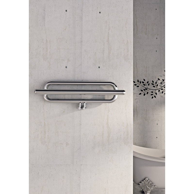 Carisa – Swing Polished Stainless Steel Designer Heated Towel Rail 1000mm h x 250mm w