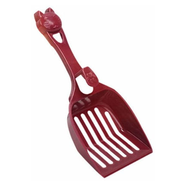 Cat Litter Shovel, Trash Shovel, Manure Shovel, Long Handle for Dogs and Cats, Wine Red