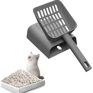Cat Sand Shovel, Cat Shovel, Plastic Cat Litter Shovel, Cat Sand Tool, Cat Litter Shovel, Hollow Litter Shovel, for Pet Litter -Dark Gray