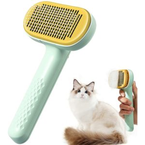 Cat brush pet grooming brush, self-cleaning dog hair nail rake brush