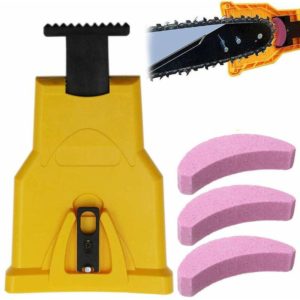 Chainsaw Sharpener, Chainsaw Sharpener Set with 3 Whetstones, Fast Woodworking Tools for Lumberjacks, Lawn Mowers, Chainsaws