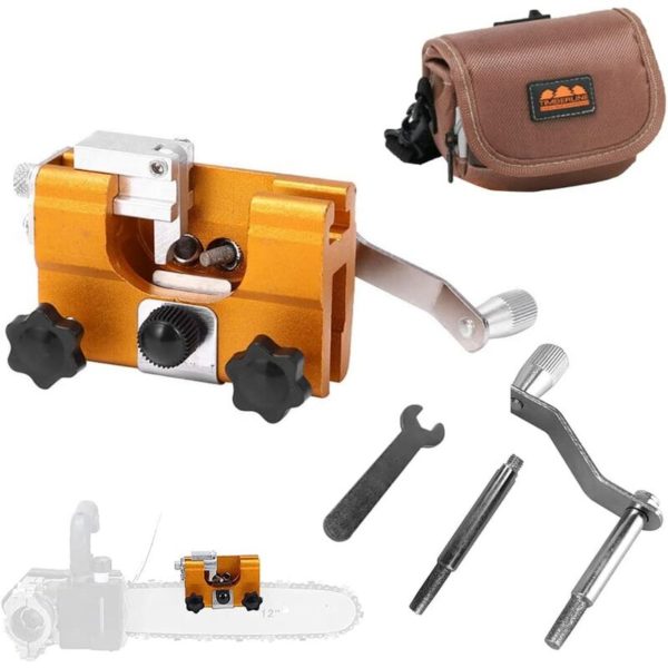 Chainsaw Sharpener Jig, Portable Chainsaw Sharpener Jigs, Chainsaw Chain Sharpener Jig, Chainsaw Sharpener Kit with 1 Grinding Head