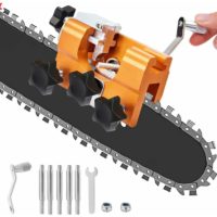 Chainsaw Sharpener jig,Quick Sharpening Portable Chainsaw Sharpening Tool Set,Suitable for All Kinds of Chain Saws and Electric Saws (Orange-5