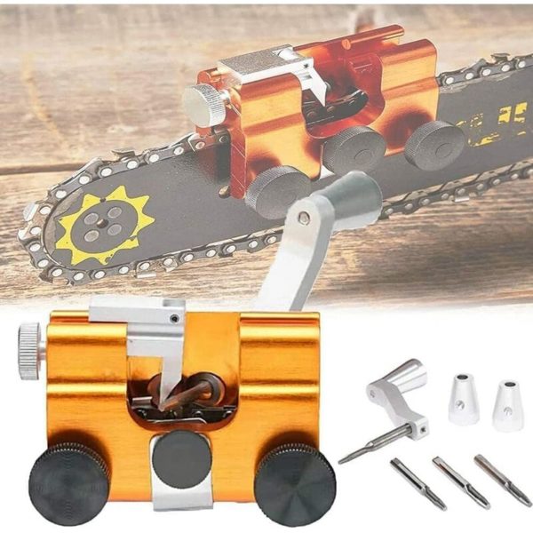 Chainsaw Sharpening Kit, Chainsaw Chain Sharpener, Hand Crank Portable Chain Sharpener for All Types of Chainsaws, Electric Saw