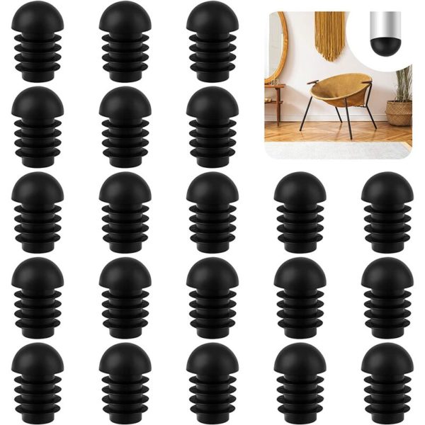 Chair Leg Cap 50 Pcs Round End Caps Chair Hose Cap Chair Leg Protection Round Inlet Cap for Chair Leg to Protect Furniture (19mm)