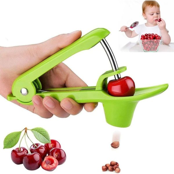 Cherry Pitter,Cherry Seed Remover Olives Pitter Tool, Cherries Corer Pitter Tool with Space-Saving Lock Design,Multi-Function Fruit Pit Remover for