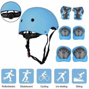 Childrens Protector Set Protectors Inline Protective Gear for Children Knee Protector Set with Helmet for Inline Skateboarding Bicycle Roller Skate