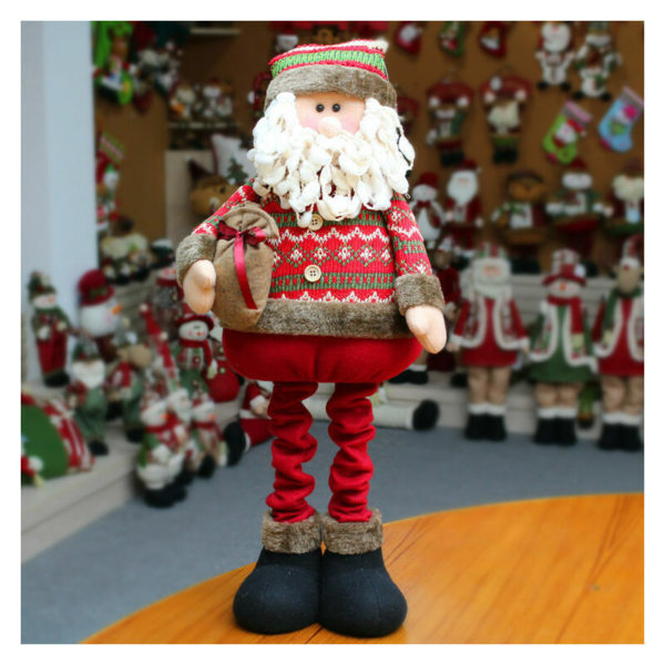 Christmas Decorations Standing Santa Claus Snowman Dolls with Telescopic Legs Pendant Tree Gift Desktop Ornaments