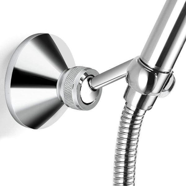 Chrome adjustable shower head holder for standard shower hose