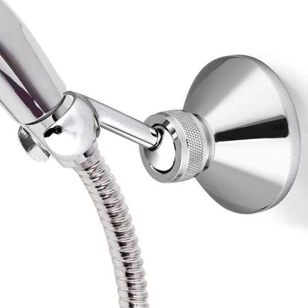 Chrome plated adjustable shower head holder for standard shower hose