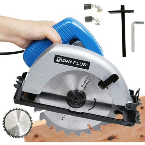 Circular Wood Saw, 900W Heavy Duty 180mm Compact Multi Circular Saw Building Power Handheld Tool Wood Tile Metal Adjustable 45° Bevel Angle Blade