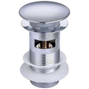 Click Clack Basin Waste with Overflow Cover Chrome - Slotted - Chrome - RAK