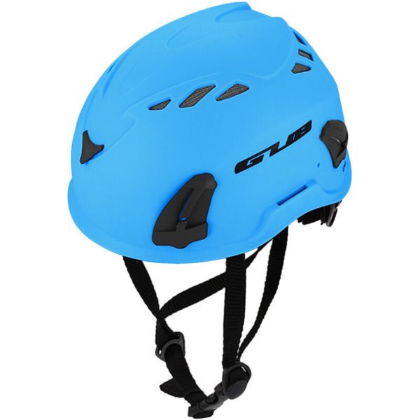 Climbing Helmet Cycling Safety Helmet with Headlamp Earmuff Taillight Attachment Points for Hiking Climbing Caving,Blue - Blue