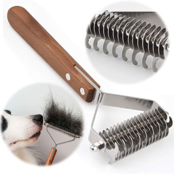 Coat King Brush Dogs and Cats, Pet Grooming Comb Detangling Rake Greatly Reduces Hair Loss