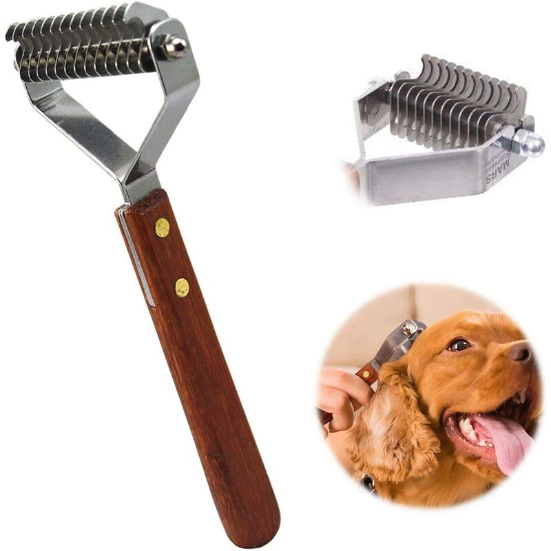 Comb and grooming brush for dogs and cats undercoat rake - 14 blade (s)