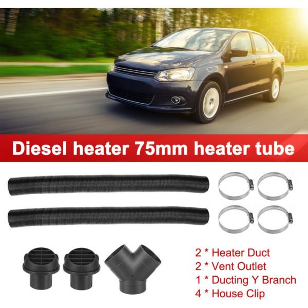 Compatible with Webasto Diesel Heater 75mm Heater Pipe Ducting y Branch Warm Air Outlet Vent Kit