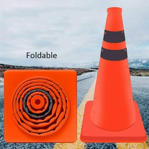 Cone Column Folding Telescopic Parking Column Ice Bucket Traffic Cone Folding Traffic Signs, Emergency Traffic Cones Multifunction Reflective Cones