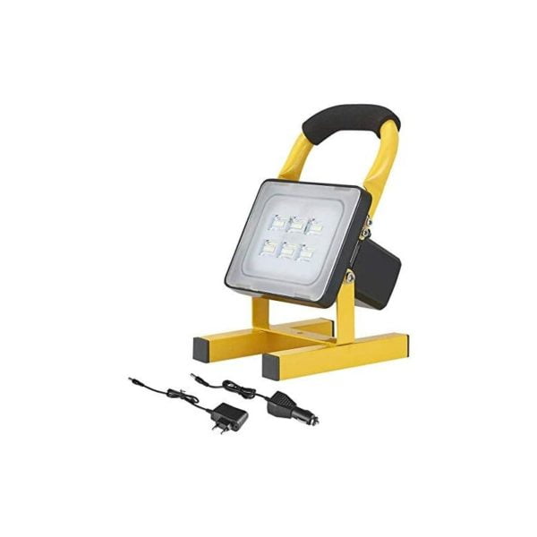 Construction Site Spotlight, 10W led Site Floodlight, 1000LM Rechargeable led Floodlight 6000K Cool White, IP65 Construction Site Lighting, Portable