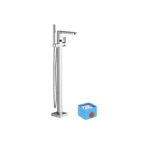 Cr 080.00 Free-Standing Bath Tub Mixer, 21L/Min + R-Box + Hose And Hand Shower Stick, Chrome (X070101) - Ravak