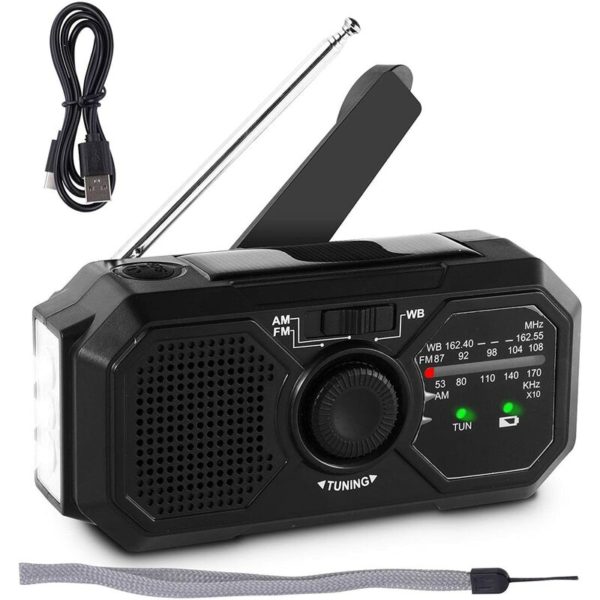 Crank radio Solar Charged Hand Crank Power Generation Radio,Wind Up Solar Radio for Outdoor Camping Survival