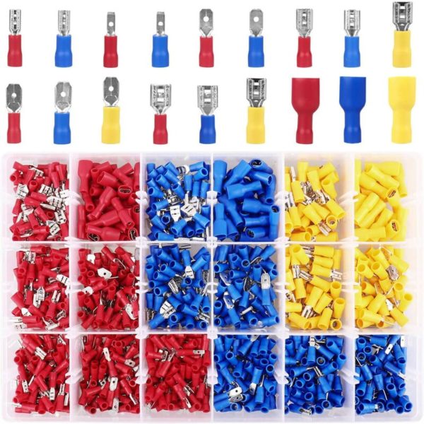 Crimp connector, 900 pieces spade plugs and sockets