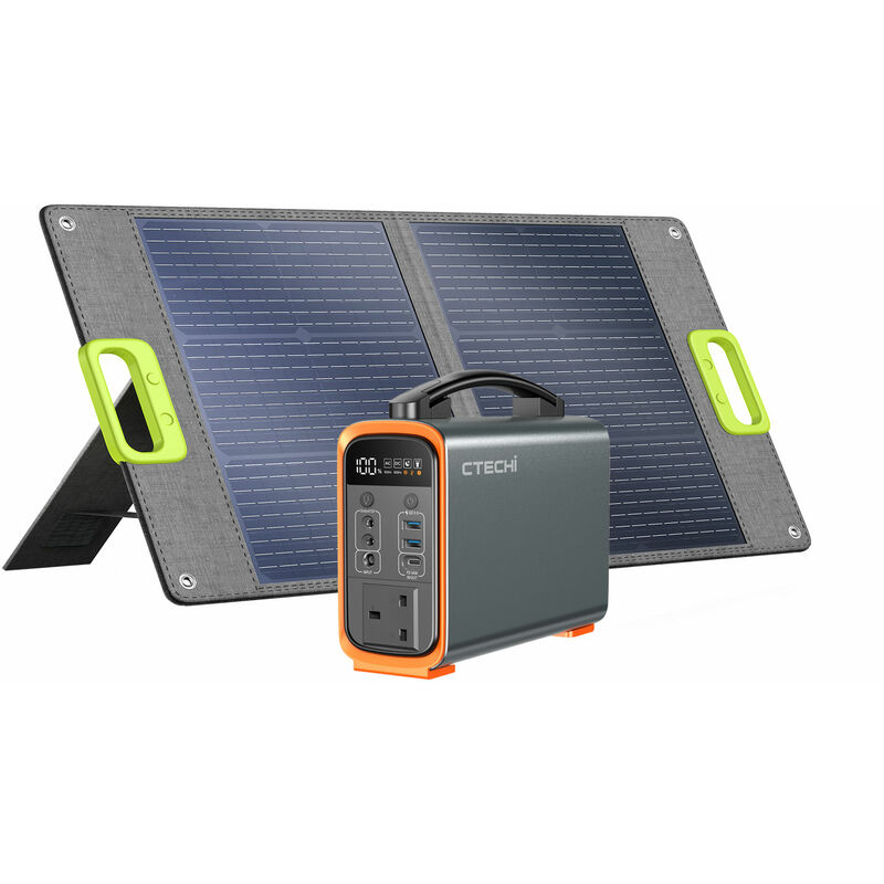 Ctechi - Solar Generator 240W, 240Wh Portable Power Station with 60W ...