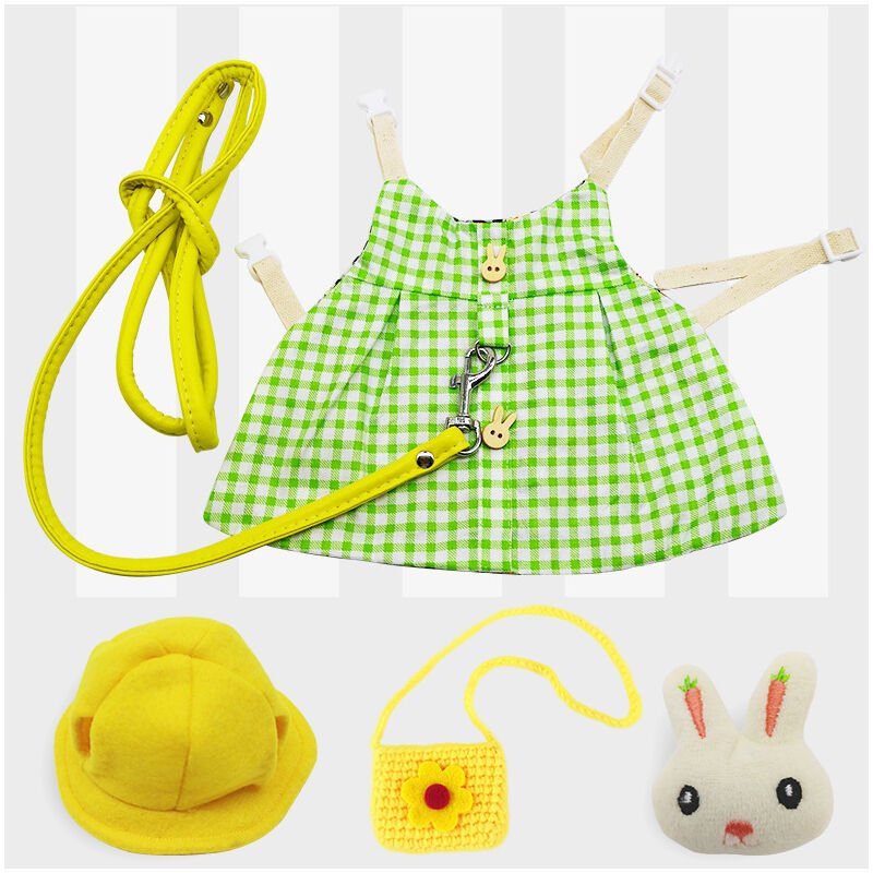 Cute Rabbit Pet Vest Accessories Outdoor Leash Rabbit Clothes Harness Belts Rabbit Clothes Clothes Harness Rabbit (Princess Powder)