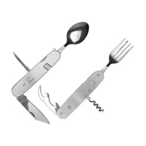 Cutlery Swiss Army Knife - Camping Knife - Multi-Tool - Pocket Knife with Fork and Spoon - Foldable Outdoor Cutlery - Folding Knife