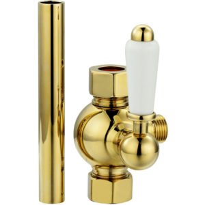 D06 Traditional Shower Diverter Extension Pipe 18mm English Gold Lever - Enki