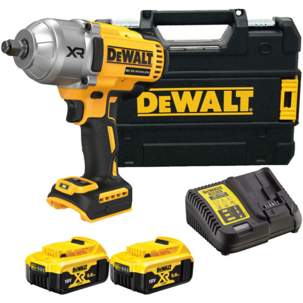 DCF900P2T-QW 18V 1/2in Brushless Impact Wrench Hog Ring With Case And Batts - Dewalt