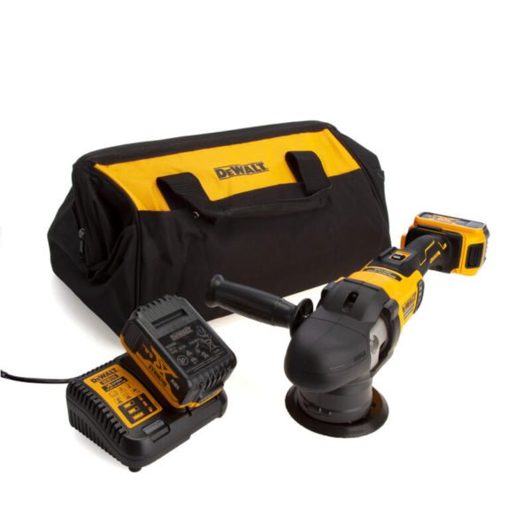 DCM848P2 18V 125mm Dual Action Polisher Kit 2x 5Ah Battery Kit - Dewalt