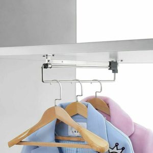 DIY telescopic clothes rail, adjustable hanger to save space, suitable for all kinds of household cabinets, office cabinets, kitchen cabinets, etc.,